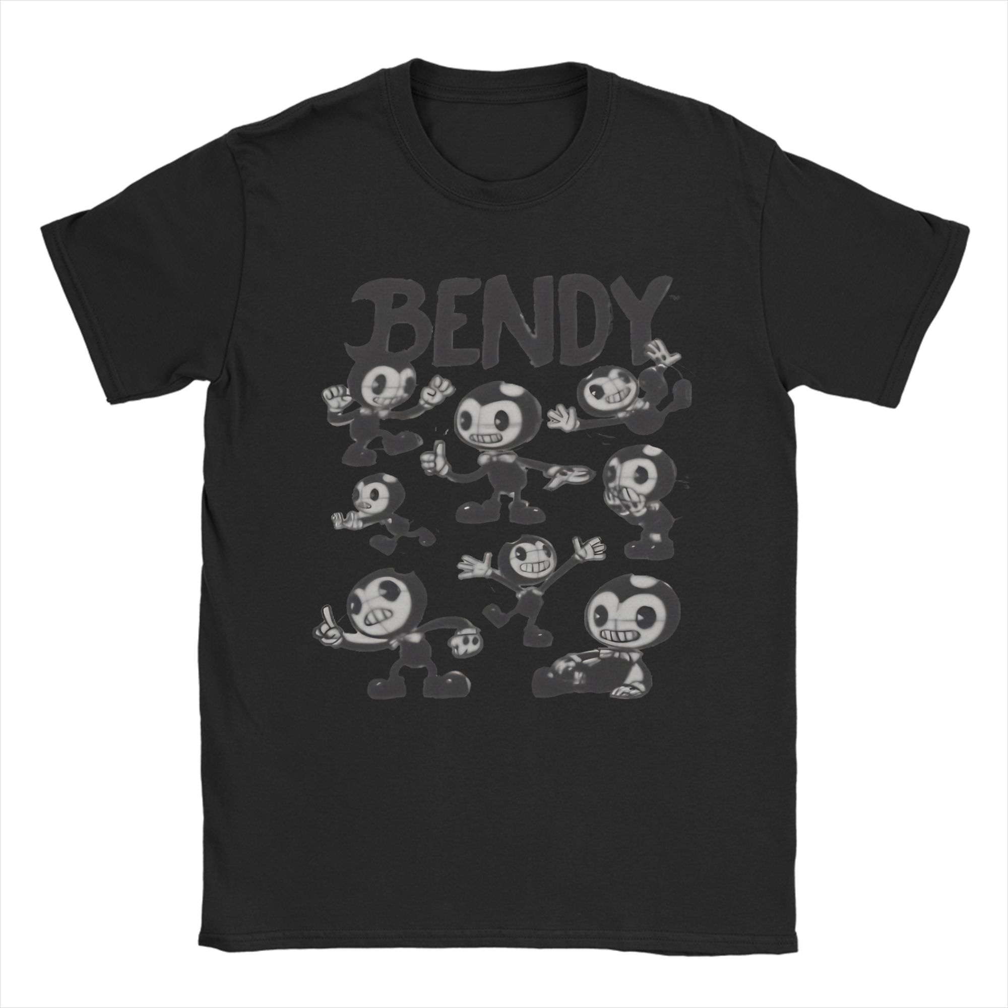 Vintage T Shirt Bendy and the Ink Machine Smile Its Ink Time Horror T Shirts  Cotton Tshirt for Unisexs Short Sleeve Top Tees S