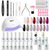 168W Nail Lamp Dryer Nail Gel Manicure Tool Set 20PCS Base Top Coat Gel Nail Polish Bright Color UV Gel Polish With Nail Art Tool