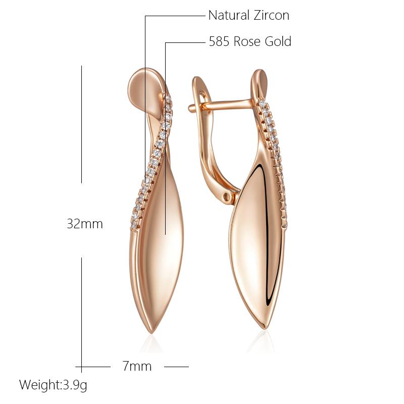 Trend Rosegoldfarben Glänzende Tropfenohrringe Für Damen Mode Kreativ Natürlicher Zirkon Einzigartig Romantisch Alltagsschmuck