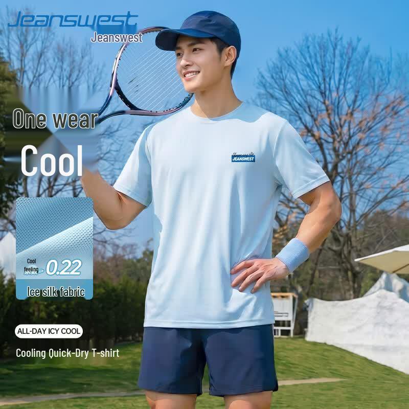 

Jeanswest Men s Ice Silk Quick-Dry Mesh T-Shirt 4XL