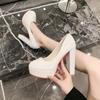 Fashion 2024Waterproof Patent Leather Women's Shoes Thick Platform Round Toe For Professional Work Black Dress Shoes