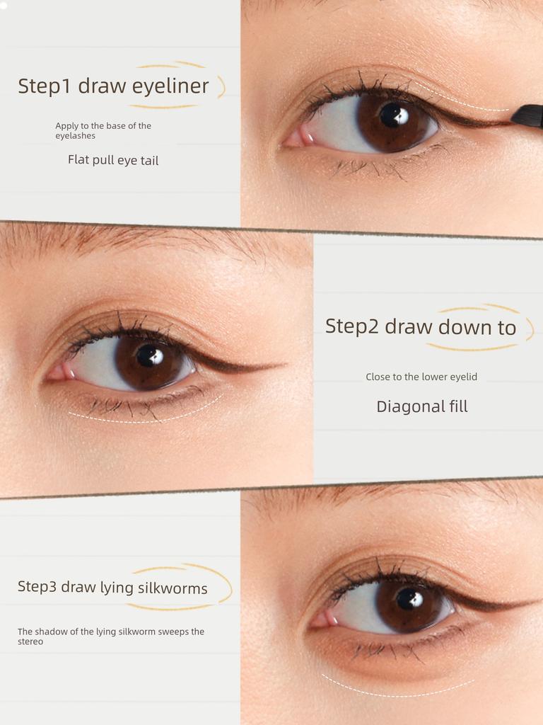 Judydoll Orange Cushion Eyeliner Pen for Bright Eyes, Long-Lasting, Smudge-Proof, Fade-Resistant, Waterproof, Ultra-Smooth, Long-Lasting Eyebrow