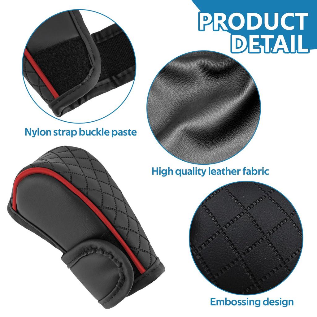 Wogomz Leather Car Shift Knob Cover,Anti-Slip Car Gear Shift Knob Cover,Anti-Scratch Stick Shift Cover