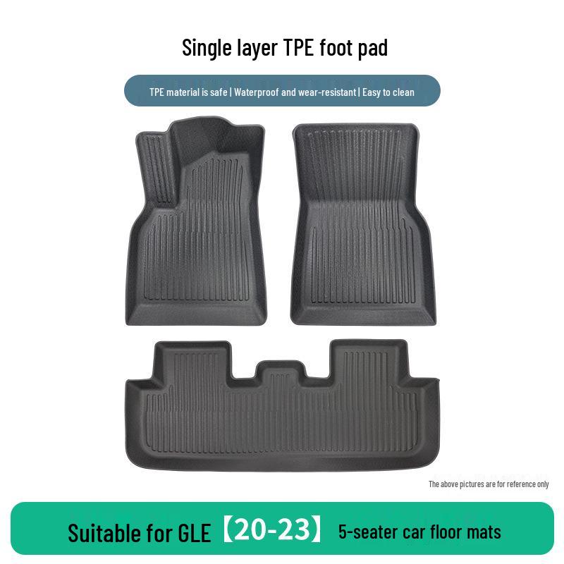 Durable TPE Rubber Floor Mats for 5-Seater Mercedes GLE (2020-2023), 3-Piece Set