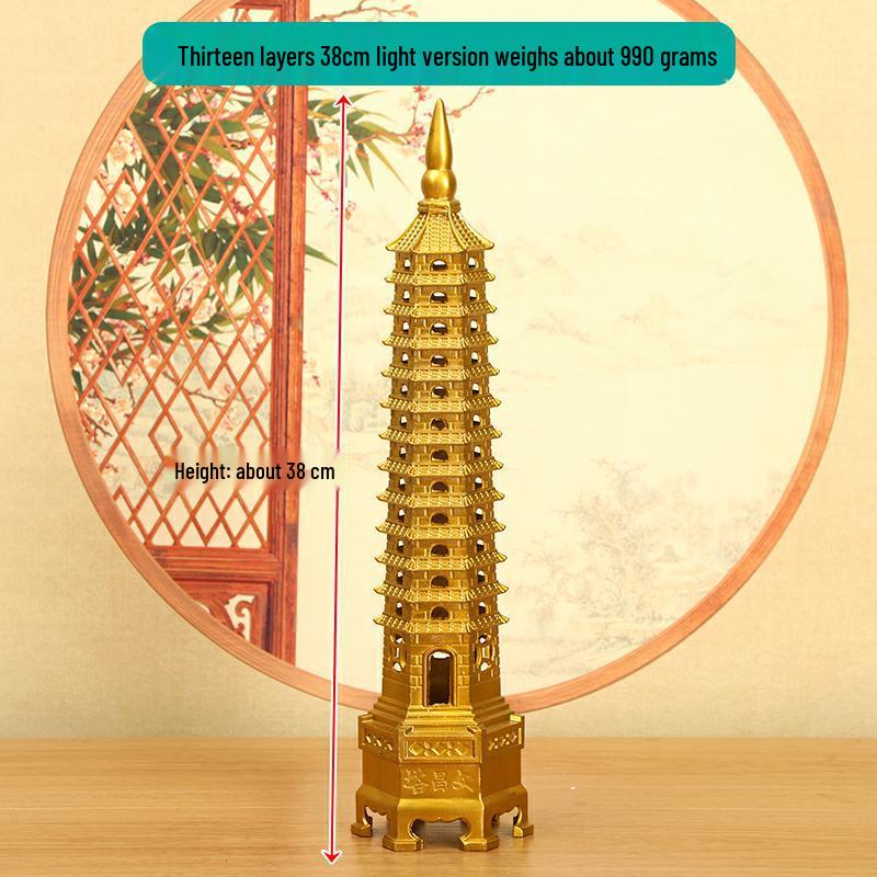 Miedziana ozdoba Pagody Wenchang: Duży, 7-13 warstwowy chiński buddyjski wystrój do domu i świątyni