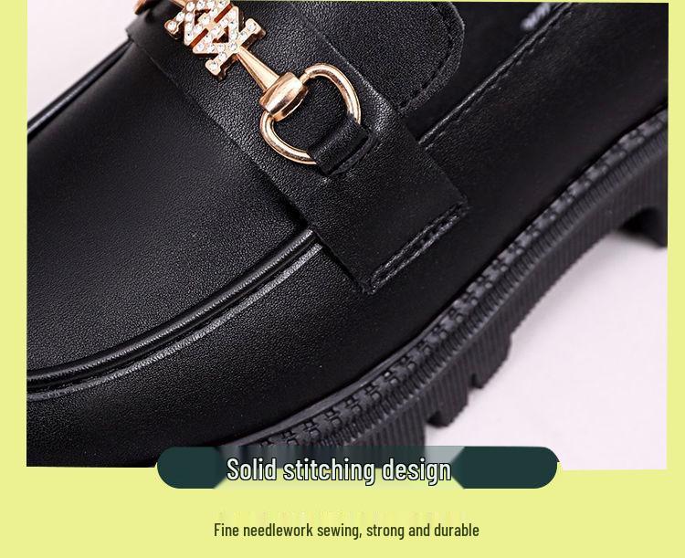 Genuine Soft Leather Women's Platform Loafers - Spring 2022 British Style, Thick Sole, Black