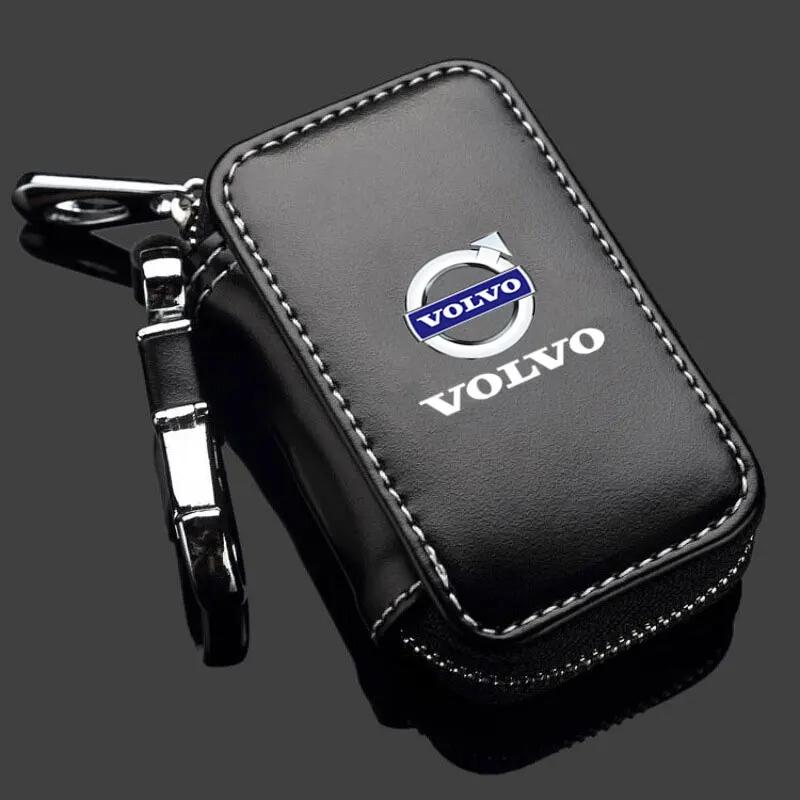 Car Key Protector Bag Key Holder Mini Auto Key Case Wallet Zipper Bag Keychain For Volvo xc60 xc90 v40 v60 v50 s60 Accessories