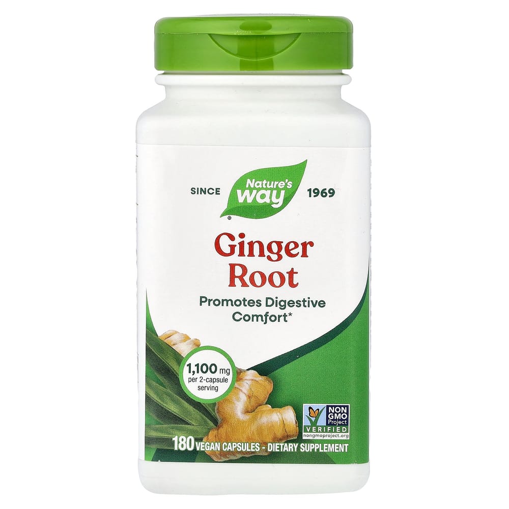 Nature's Way Ginger Root 550mg Veggie Capsules 180 Count