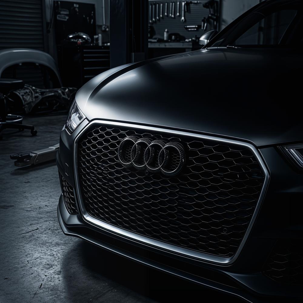 Audi Carbon Fiber/Black 4 Ring ABS Car Hood Front Bonnet Grill Rear Trunk Emblem Logo Badge Sticker For A3 A4 A5 A6 Q2 Q3 Q5 Q8
