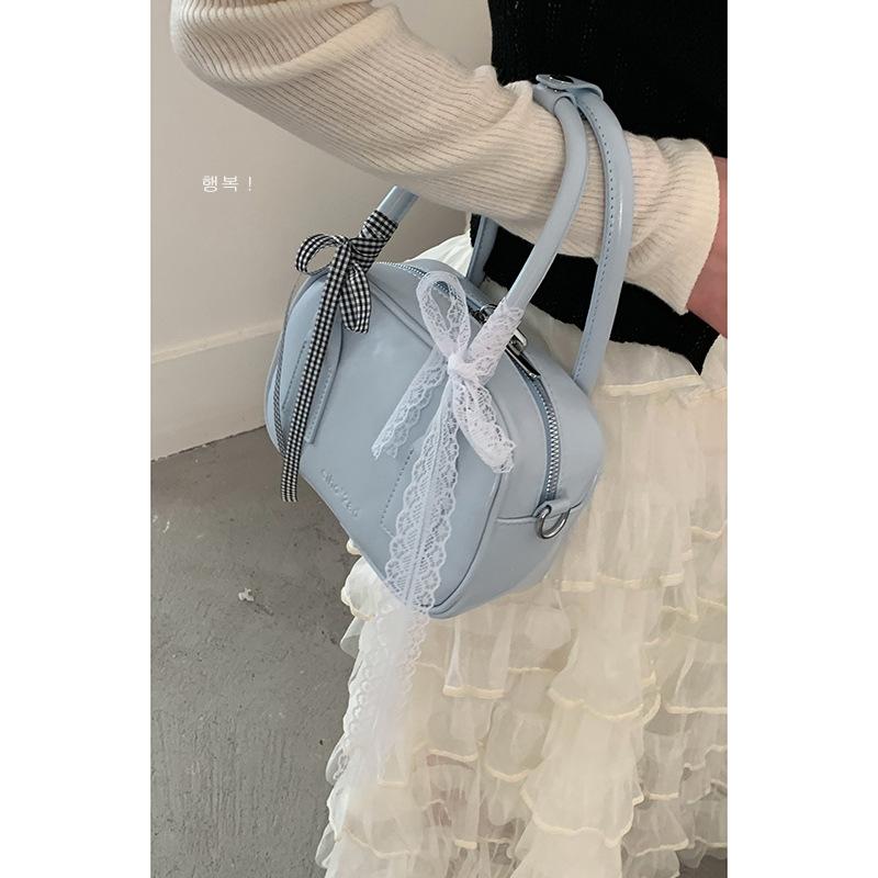 Korean Version of Fashion Portable Bowling Bag Bag Women's 2025 New Simple Small Square Bag Versatile Shoulder Crossbody Bag