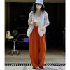 Johnature Summer Korean Lazy Loose Wide-leg Pants Casual Waisted Stretch Draped Sunscreen Trousers For Women