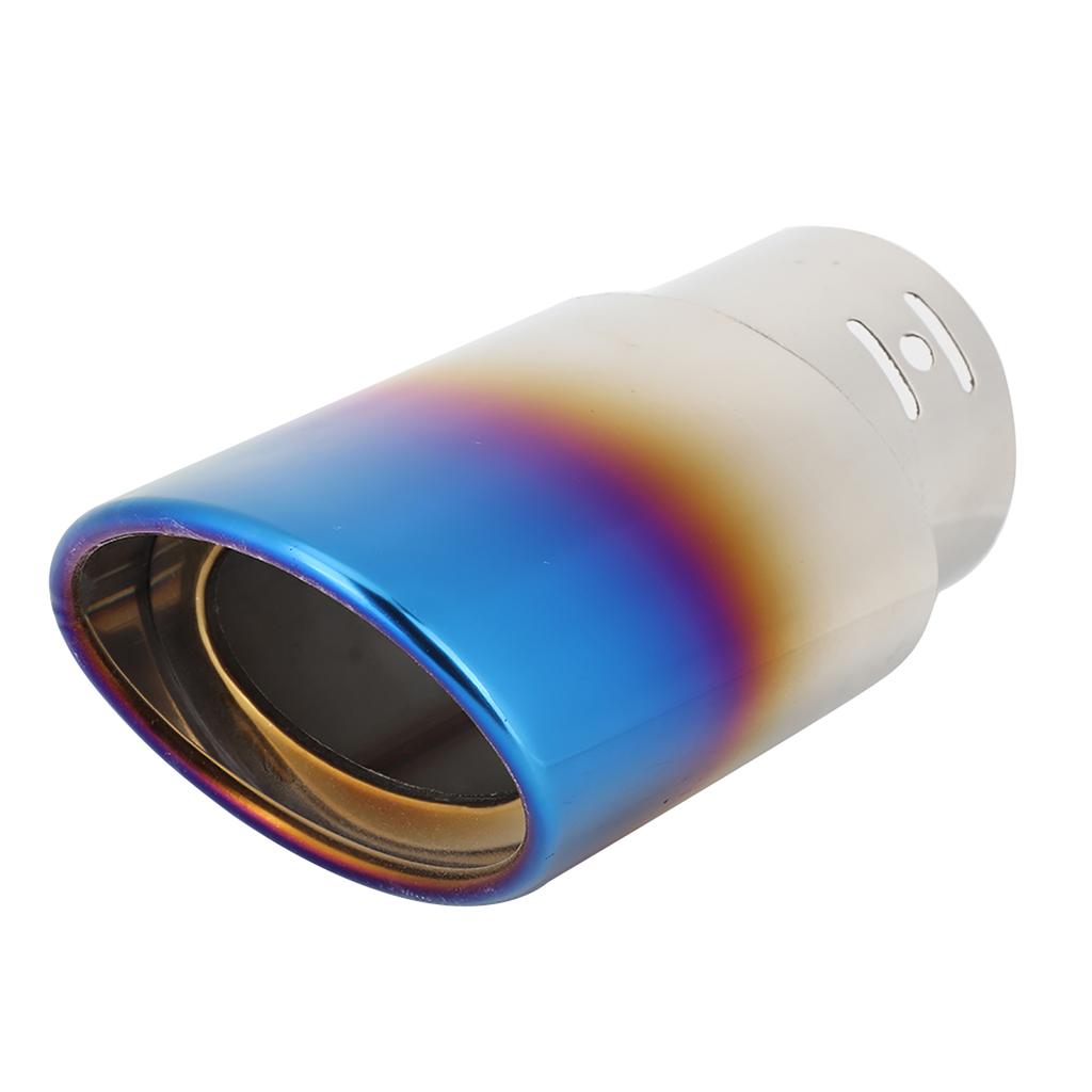 Stainless Steel Car Modified Exhaust Tip Muffler Pipe Rear Tail Throat Titanium Blue 62mm   2.4in