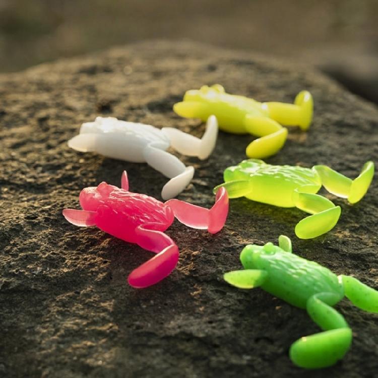 5pcs Frogs Crankbait Lures 3.7cm/4.7cm Topwater Frogs Lures Soft Frogs Baits Swimbait Artificial Fishing Lures with Hook