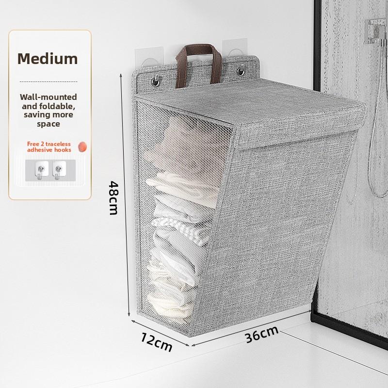 Dirty Clothes Basket Foldable Hanging Door Wall Clothes Basket Laundry Home Dormitory Multi Functional Sorting And Storage