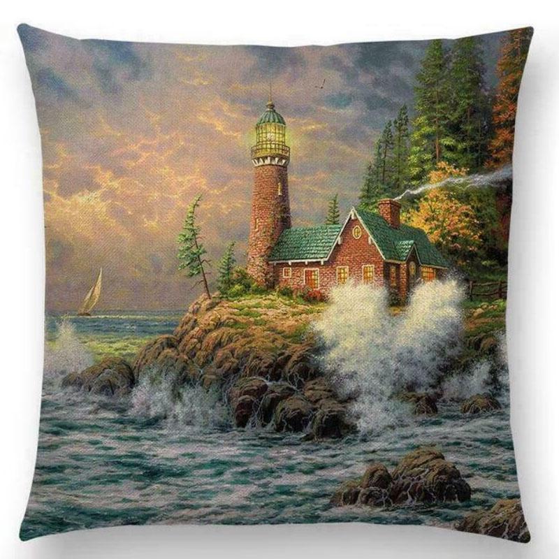 Elegant Cotton Linen Cushion Cover With Invisible Zipper For Easy Cleaning A