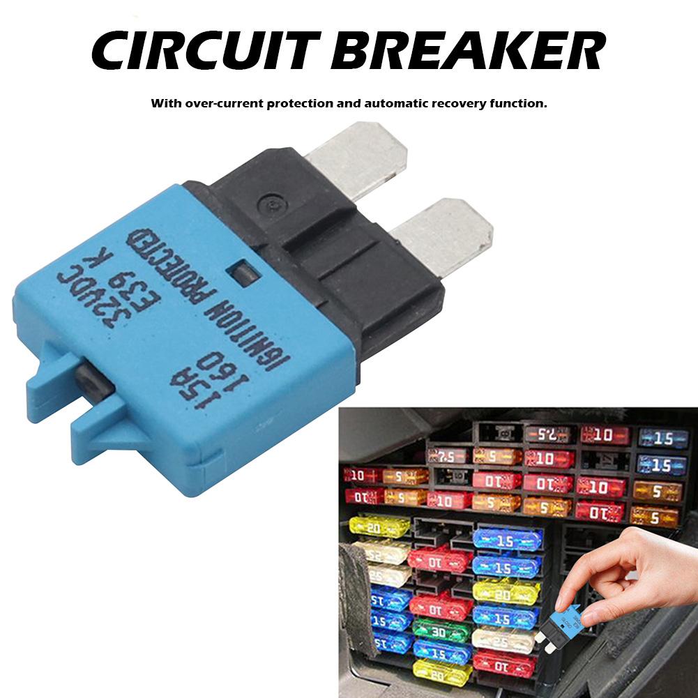 Siguranță cu întrerupător de circuit 15A ATC Siguranță lamelă 15A 28V DC ATC Întrerupător de circuit Resetare manuală Resetabil Marin Raliu Auto Barcă Accesorii auto