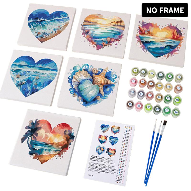 Innrammet Mal etter tall-sett for voksne 6-pakning 9-pakning Mal etter tall-sett for voksne nybegynnere