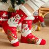 Winter Christmas Themed Women Lamb Fleece Floor Socks, Adult Non-Slip Indoor Snow Socks for Home Carpet