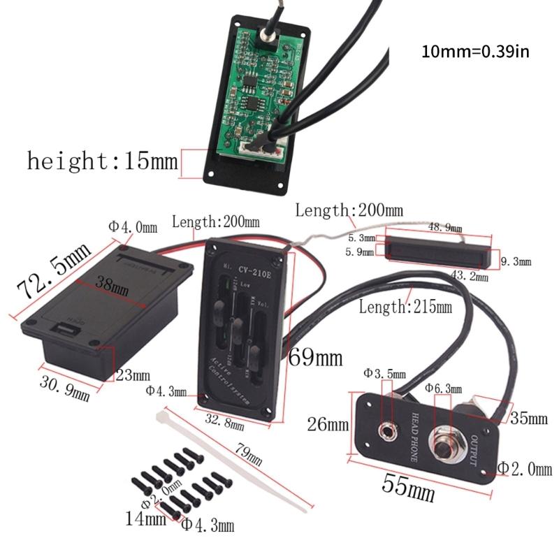 Compacts Violin Pickup Preamp With ±12dB Tone Adjustment and Universal Audios Jacks for Seamless Integration
