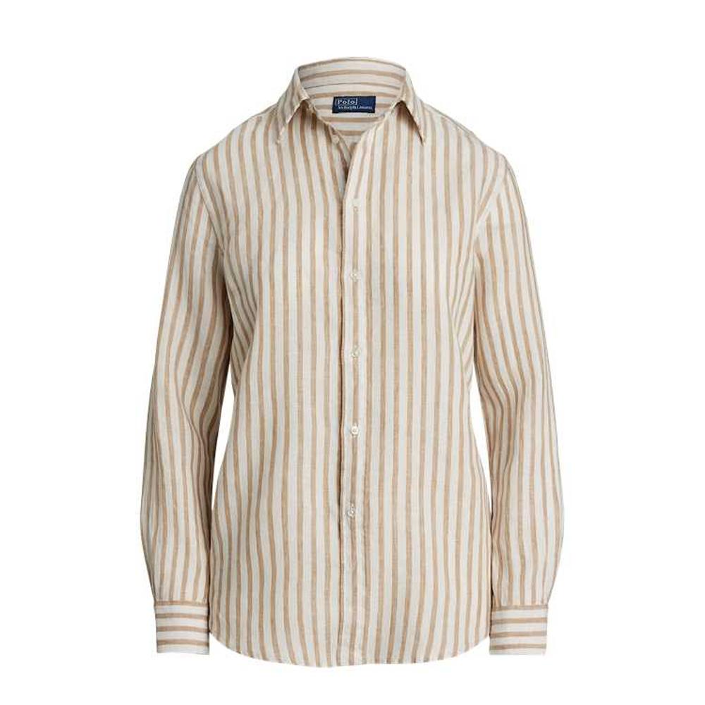 Polo Ralph Lauren FW25 Striped Linen Long Sleeve Shirt Women Shirts Multicolor WMPOSHTNDO20897-999
