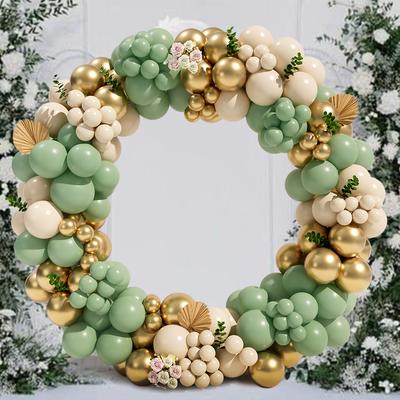 112PCS Green Balloon Garland Arch Retro Olive Green Balloon Set Chain Glue Latex For Wedding Birthday Party Background Decor