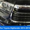 Front Center Grille Racing Grill Strip Molding Trim For Toyota Highlander 2014 2015 Chrome Exterior Accessories Car Styling