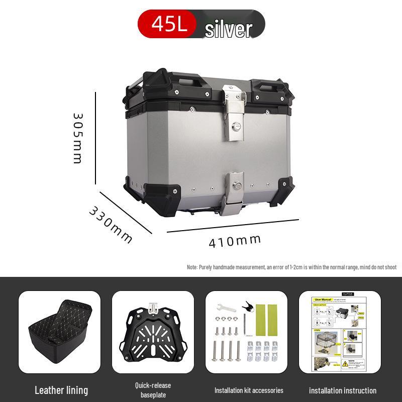45L/100L Large Capacity Aluminum Alloy Electric Vehicle Tail Box for Motorcycles & Electric Bicycles