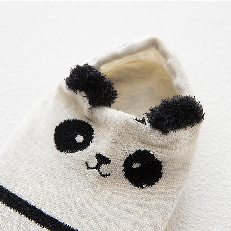 5 Pairs Women's Socks Spring Summer Three-Dimensional Shallow Mouth Cartoon Female Cotton Invisible Japanese Cute Animals Socks