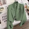 Fashionable Short Suit Jacket Style Commute Workplace Women's Fashionable Polyester Fiber Pure Color Regular Fit