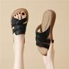 Women's Sheepskin Genuine Leather Mother Slippers Summer New Outer Wear Middle-aged Soft Bottom Casual Slope Heel Thick Bottom Fashion Sandals