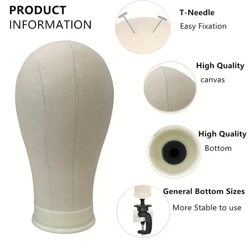 22 Inch Wig Head Canvas Block Head for Making Wigs Mannequin Head With Stand and Wig Caps