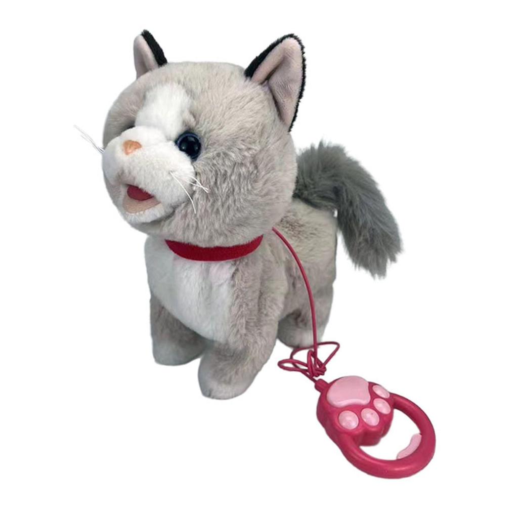 Elektrische Katzenfigur Niedliches Neuheit Kuscheltier Plüschtier für Schlafenszeit-Freund Feiertagsparty-Mitgebsel Kinder Kleinkind Spielzeug Geburtstagsgeschenk
