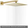 BAKALA 8/10/12 Inch Water Powered Rain Shower Head Bathroom Square Brush Gold Shower Head Stainless Steel Shower Head