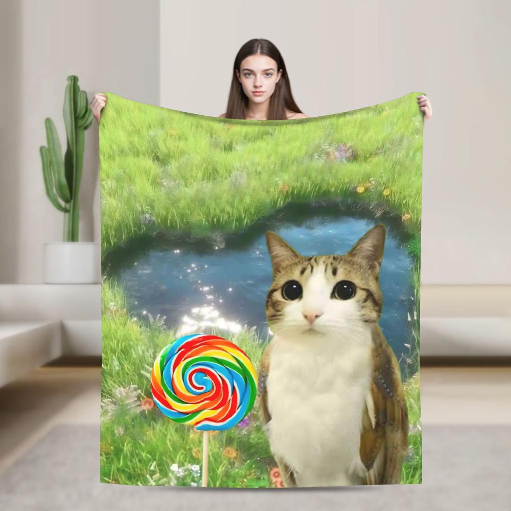 Internetberühmte Meowl Katze Eule Meme Decke Reise Flanell Überwurf für Wohnkultur Warm Benutzerdefiniert DIY Tagesdecke Geburtstagsgeschenk