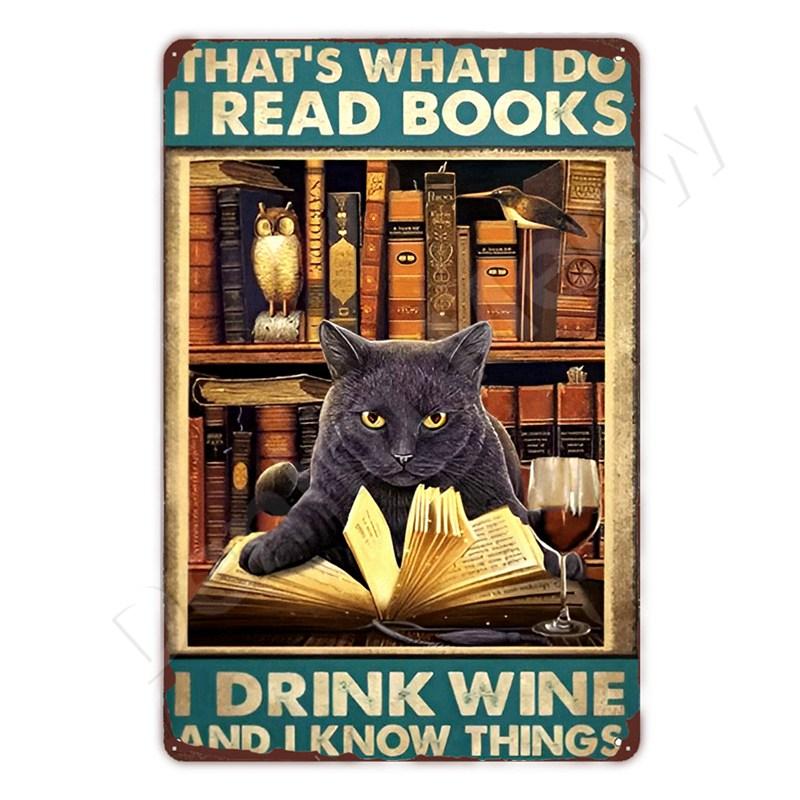 Vintage Metal Sign, That's What I Do I Play Guitar, Dancing Cat, Black Cat, Funny Tin Sign, Rustic Bar, Cafe, Home Decor Gift