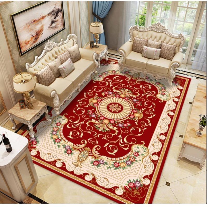 Europe Persia Style Retro Flowers Carpet Living Room Sofa Bedroom Study Kitchen Entrance Door Mat Non-slip Home Decoration Rug