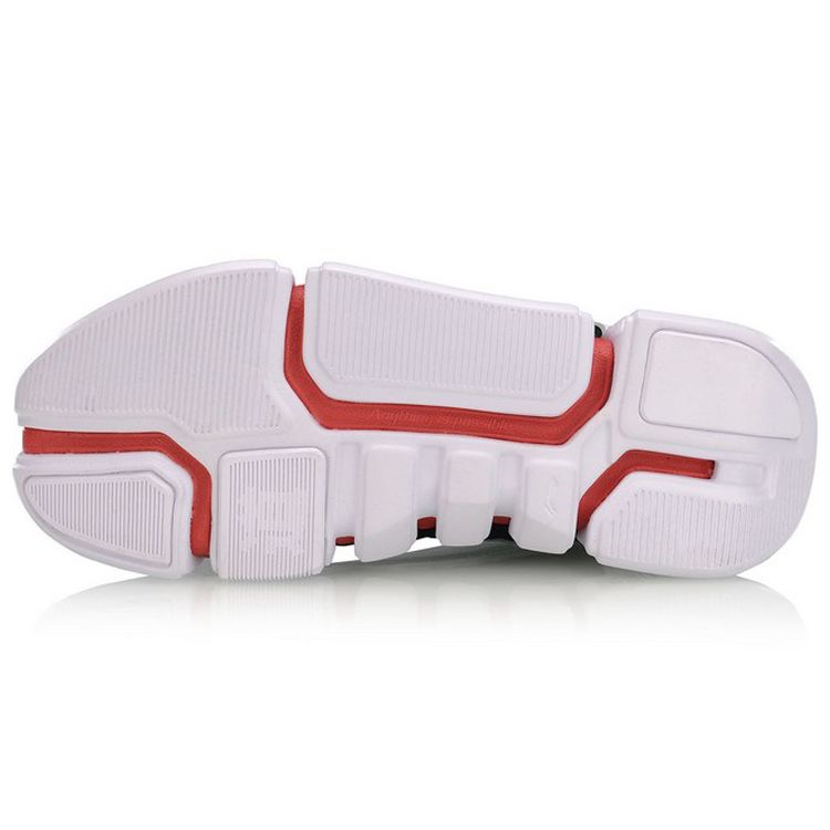 Li Ning Paris Fashion Week Wudao Ace Fabric Synthetic Leather Nubuck Mid-Top Retro Basketball Shoes Women sneaker Black White Red AGBN062-12