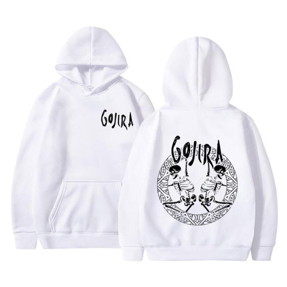 Metal Band Gojira Skeleton Double Sided Graphic Print Print Hoodie men‘s Autumn fleece Hoodie Long Sleeve Fashion
