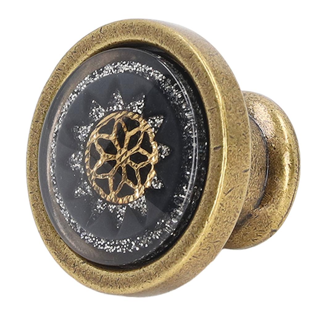 2 Sets Antique Furniture Hardware Handle Knob Zinc Alloy Round Single Hole Cabinet Door Handle