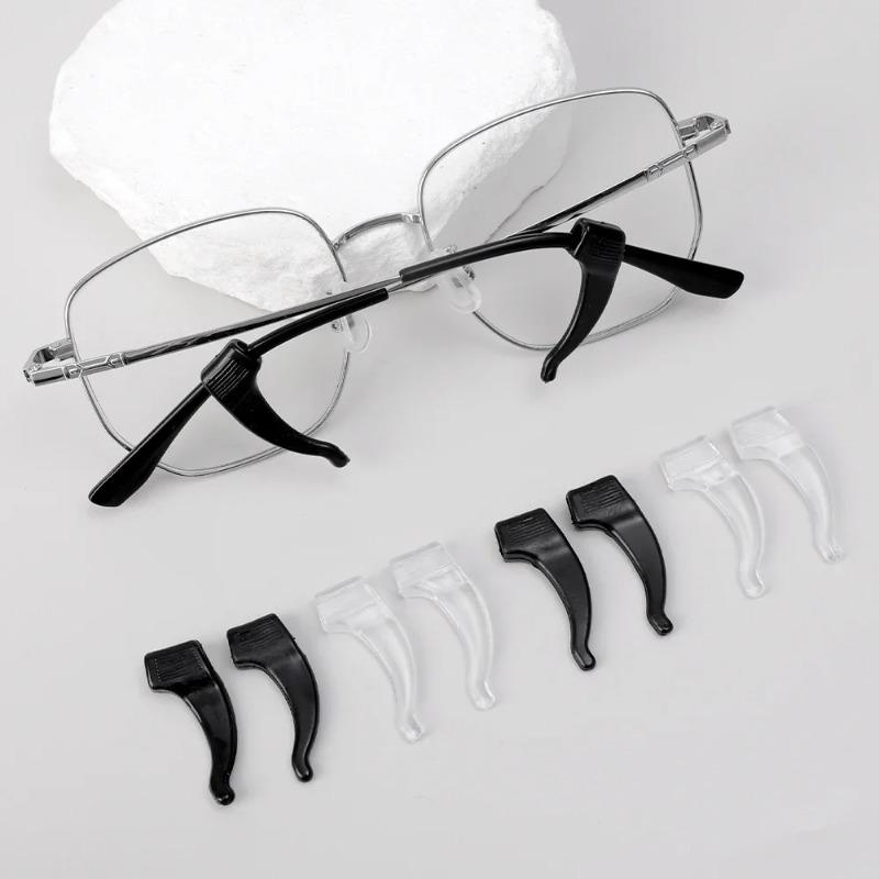 40Pcs Silicone Anti-slip Ear Hooks for Glasses Black Transparent Elastic Eye Glasses Retainer Holders Eyewear Accessories