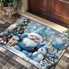 Christmas Gnome Floor Mat Entryway Bathroom Non-Slip Door Cartoon Snowflake Design Crystal Velvet Washable