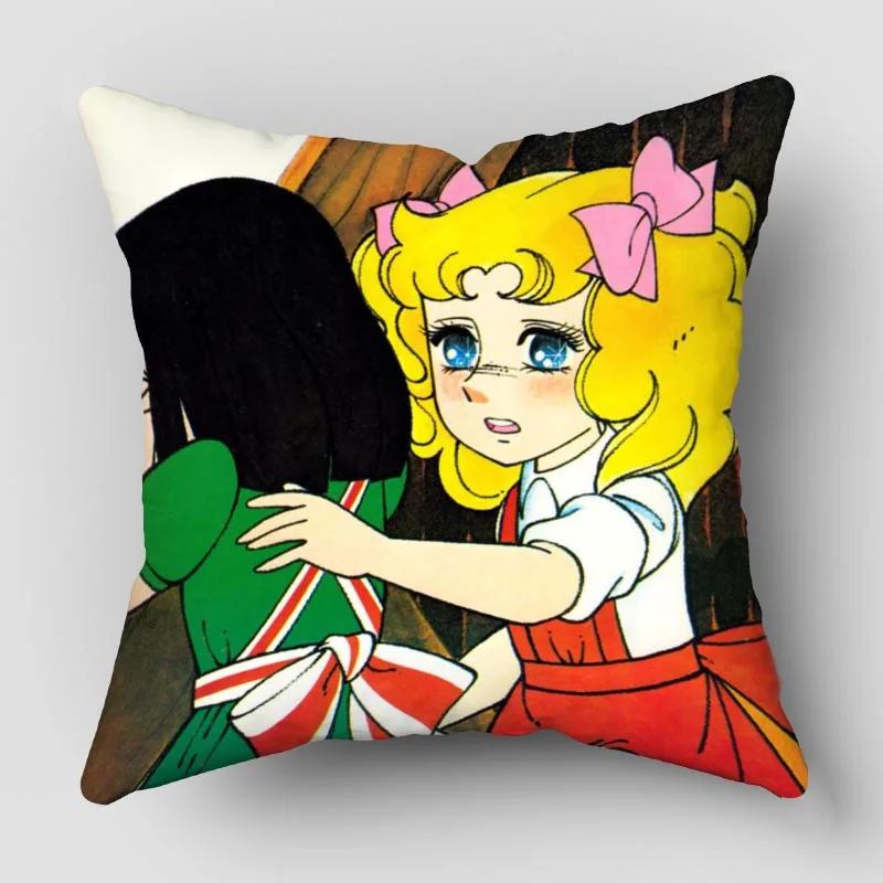 Candy New Anime Pillow Cover Bedroom Home Office Decorative Pillowcase Square Zipper Pillow Cases Satin Fabric No Fade 10.16WJY