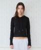 AMES-WORLDWIDE Classic Crop Hoodie Ls Tee Black