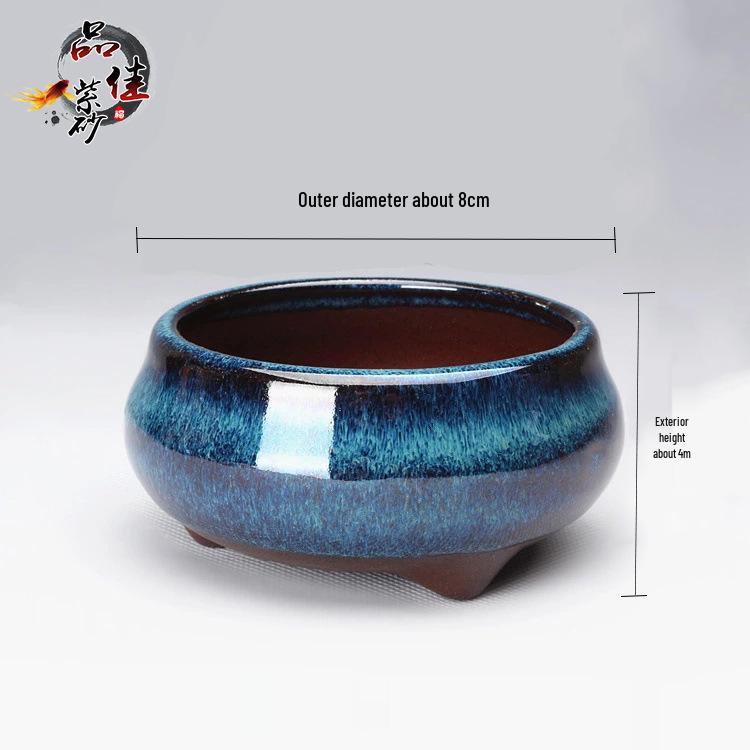 Yixing Zisha Miniature Bonsai Pot for Succulents - Breathable Coarse Clay Office & Balcony Decor