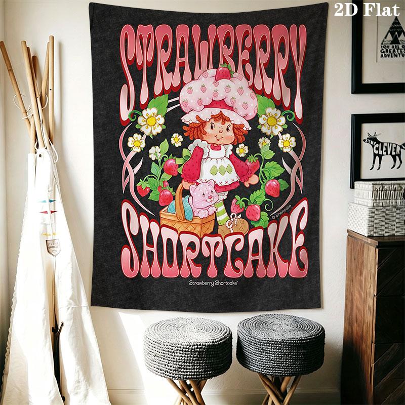 Erdbeer-Shortcake Eine Wandbehang Gedruckter Stoffdecke Dekorative Wandteppiche für Schlafzimmer Wohnzimmer Heimdekoration