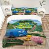 Jungle Animals Wheels Print 3Pcs Bedding Set,Duvet Cover with 2 Bedro,Pillowcase Home Birthday Gift