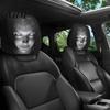 Soft Skin Friendly Car Seat Covers 2PCS Headrest Cover with Scary Face Printing, Breathable Stretch Knitted Interior Decoration for Vehicles
