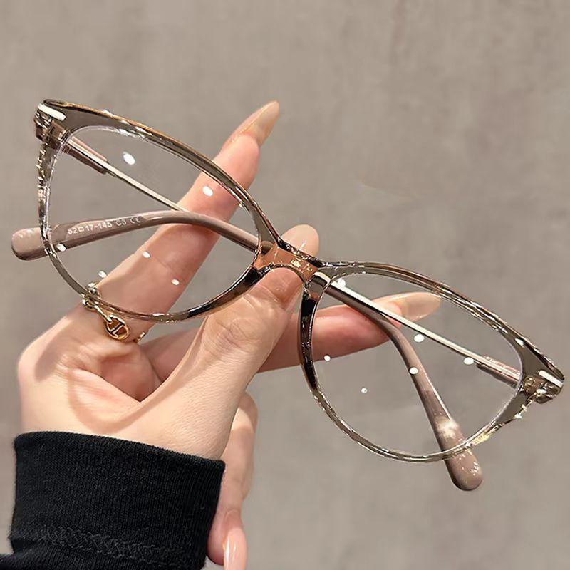 Women Anti Blue Light Cat Eye Metal Frame Glasses Fashion Men Glasses