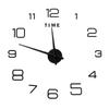 DIY Wanduhr Acryl Rahmenlos Spiegeloberfläche Wandaufkleber Uhr Dekor für Wohnzimmer Schlafzimmer Schwarz