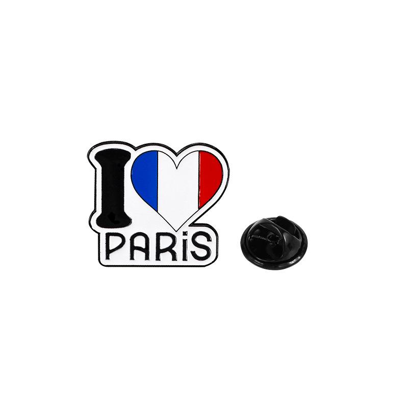 

Sports Meeting Paris Brooch Decor Badge Alloy Souvenirs Clothes Accessories Bag Heart